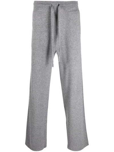 Shop Off-white Logo-embroidered Cashmere Track Pants In Grey