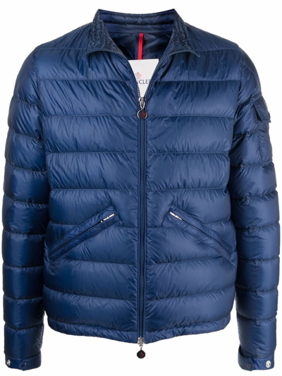 Moncler Agay Quilted Nylon Down Jacket In Blue | ModeSens