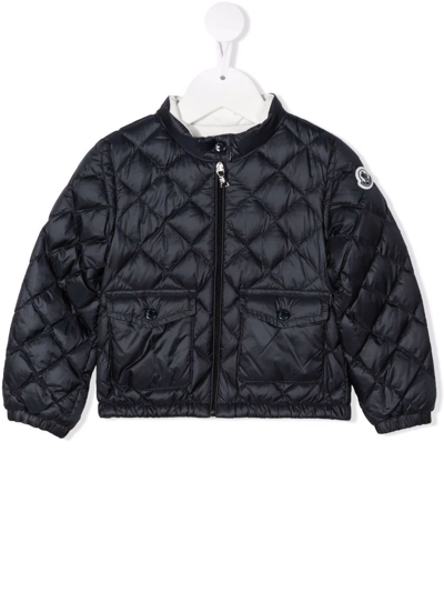 Shop Moncler Binic Diamond-quilted Jacket In Blue