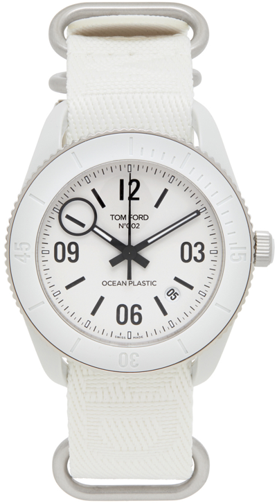 Shop Tom Ford White No.002 Ocean Plastic Sport Watch In Matte White