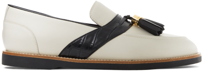Shop Human Recreational Services Off-white Del Rey Loafers In Bone/black