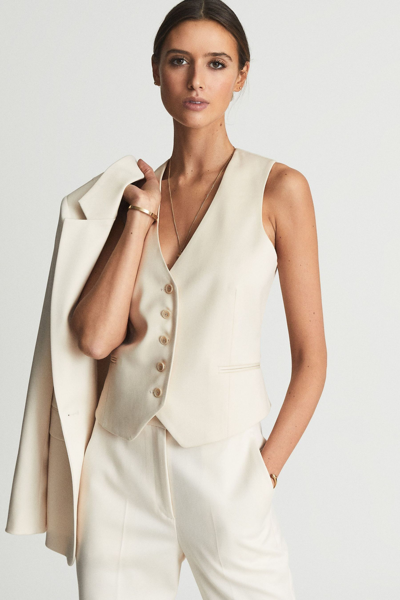 Shop Reiss Luna - White Regular Premium Suit Waistcoat, Us 4