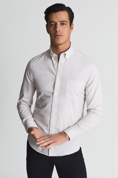 Shop Reiss Meantime - Camel Oxford Cotton Shirt, M