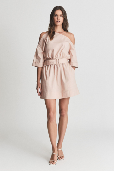Shop Reiss Demi - Nude One Shoulder Mini Dress, Us 4