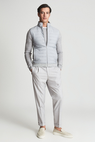 Shop Reiss William - Soft Grey Quilted Gilet, S