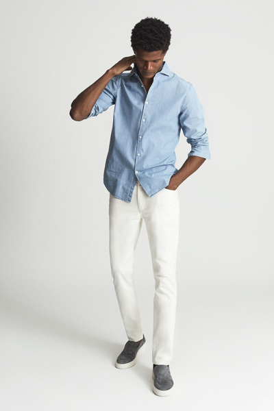 Shop Reiss Santorini - Ecru Tapered Slim Fit Stretch Jeans, Uk 36 S