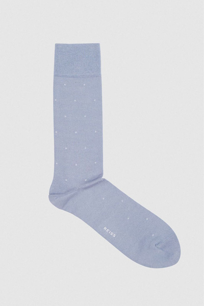 Shop Reiss Mario - Soft Blue Polka Dot Socks, One
