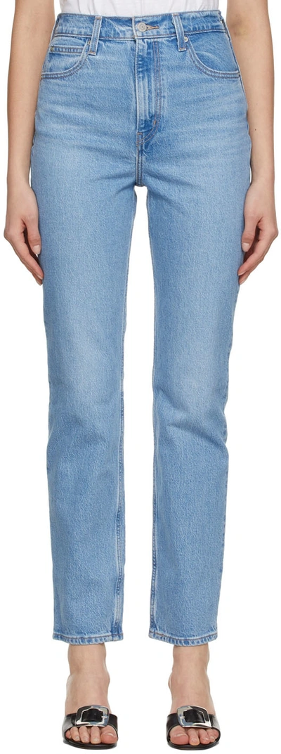 Shop Levi's Blue 70s High-rise Slim Straight Jeans In Marin Park