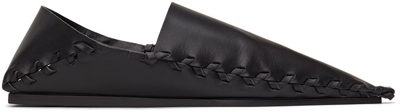 Shop Jil Sander Black Tuscon Slippers In 001 - Black