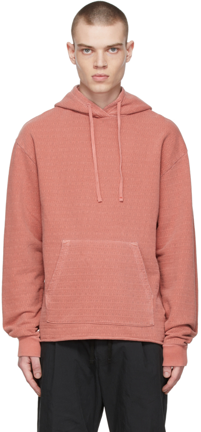 John Elliott Raw-edge Jacquard Terry Hoodie In Terra Cotta