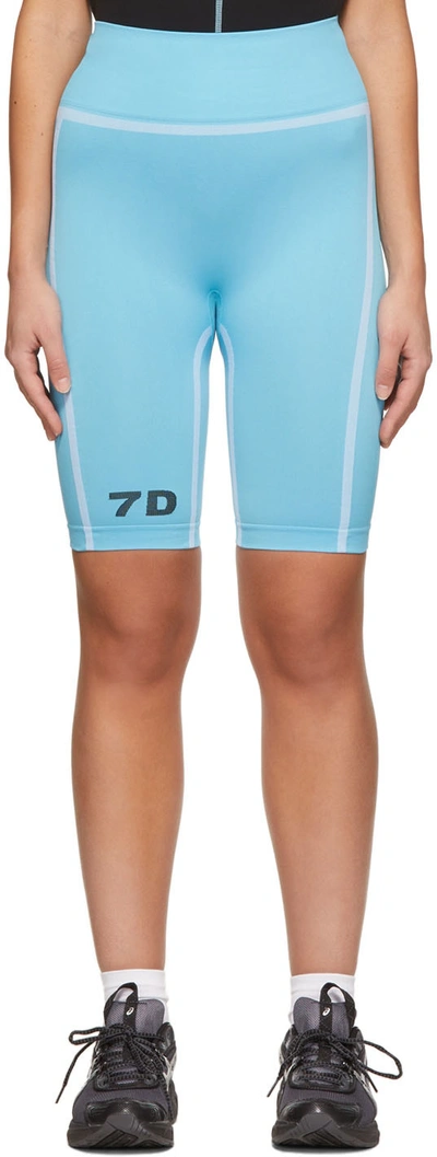 7 Days Active Palmer Seamless Nylon Biker Shorts In 332 Alaskan Blue