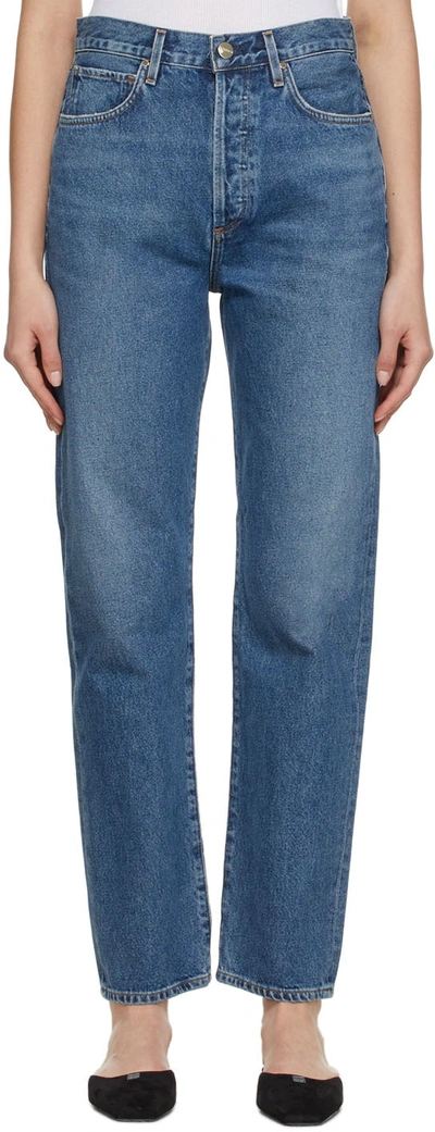 Shop Goldsign Blue 'the Myra' Jeans In Lennon (md Indigo)