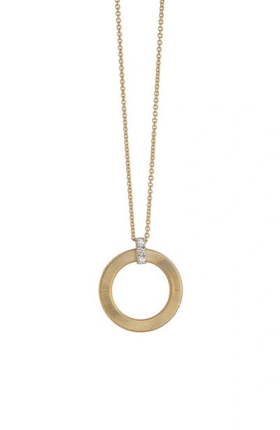 Shop Marco Bicego Masai 18k Yellow Gold & Diamond Single Circle Short Pendant Necklace In Yellow Gold/diamond