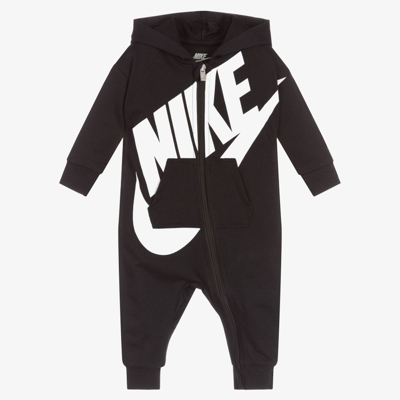 Shop Nike Baby Boys Black Cotton Romper