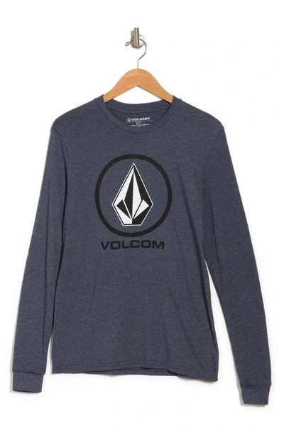 Shop Volcom Euro Corpo Long Sleeve T-shirt In Navy Heath