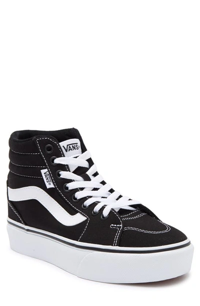 Vans Filmore Platform Hi Top Sneaker In Canvas Black/ White | ModeSens