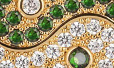 Shop Eye Candy Los Angeles Cubic Zirconia Yin And Yang Hamsa Evil Eye Adjustable Bracelet In Gold