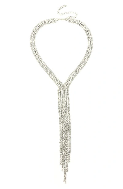 Shop Eye Candy Los Angeles Cindy Long Fringe Necklace In Silver