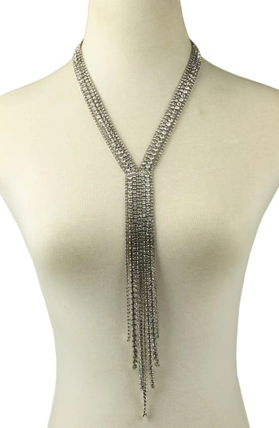 Shop Eye Candy Los Angeles Cindy Long Fringe Necklace In Silver