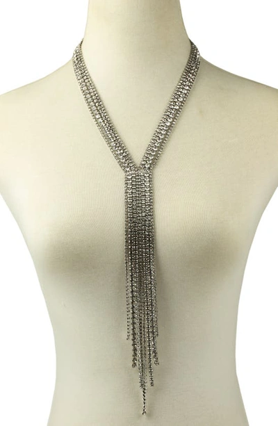 Eye Candy Los Angeles Cindy Long Fringe Necklace In Silver