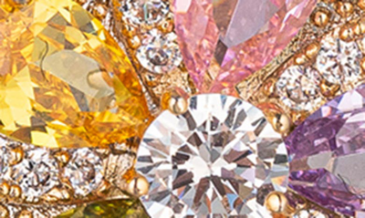 Eye Candy Los Angeles Lizzie Cz Flower Stud Earrings In Gold