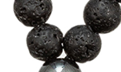 Eye Candy Los Angeles Agate Buddha Beaded Y-necklace In Black
