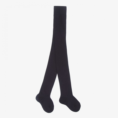 Shop Falke Navy Blue Cotton Tights