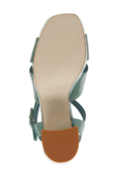 Shop Jeffrey Campbell Amma Platform Slingback Sandal In Dusty Green Crinkle Pat