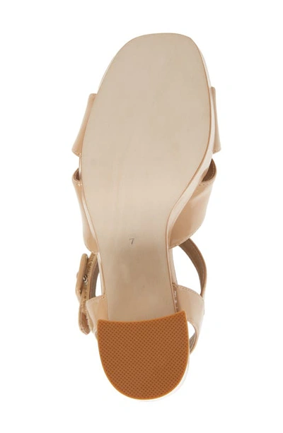 Shop Jeffrey Campbell Amma Platform Slingback Sandal In Nude Crinkle Patent