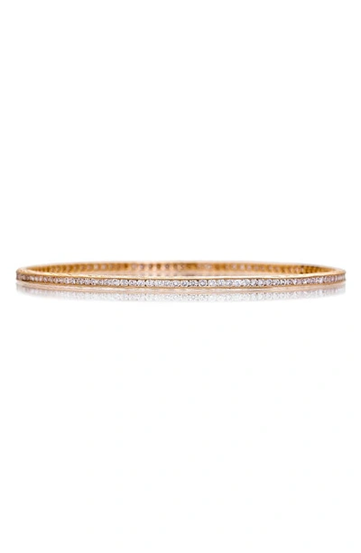 Shop Sethi Couture Diamond Channel Bangle In Rose Gold