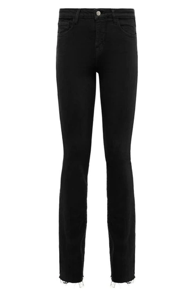 Shop L Agence Ruth High Rise Straight Leg Jeans In Black