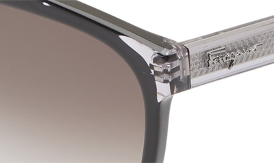 Shop Ferragamo 55mm Navigator Sunglasses In Black Grey
