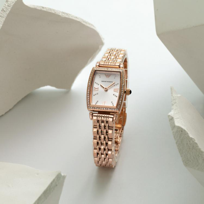 【明星同款】阿玛尼酒桶小方表时尚复古气质新款石英女手表