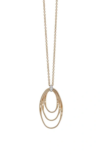 Shop Marco Bicego Marrakech Onde 18k Yellow Gold & Diamond Concentric Small Pendant Necklace In White Gold/ Yellow Gold