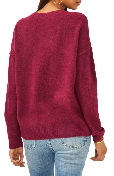 Shop Vince Camuto Center Seam Crewneck Sweater In Frenzy Red