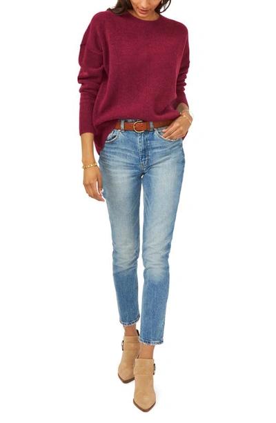 Shop Vince Camuto Center Seam Crewneck Sweater In Frenzy Red
