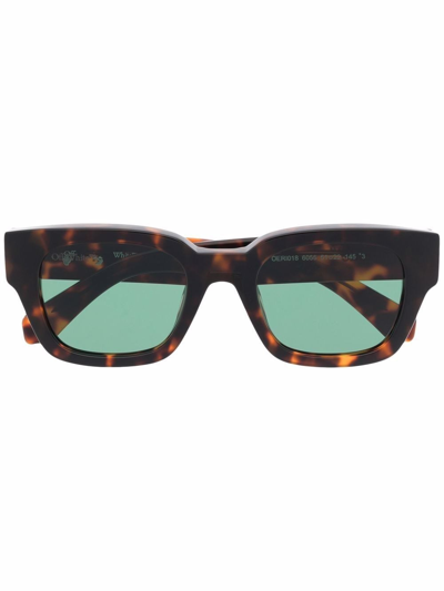 Shop Off-white Zurich Rectangular Sunglasses In Green