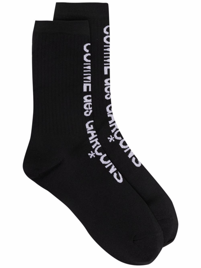 Shop Comme Des Garçons Socks With Print In Black