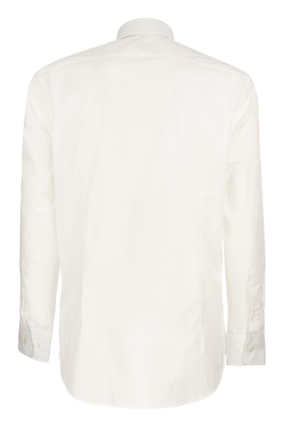 Shop Etro Cotton Button Down Shirt In White
