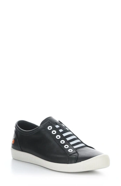 Shop Softinos By Fly London Irit Low Top Sneaker In Black Smooth Leather