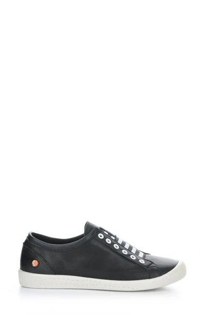 Shop Softinos By Fly London Irit Low Top Sneaker In Black Smooth Leather