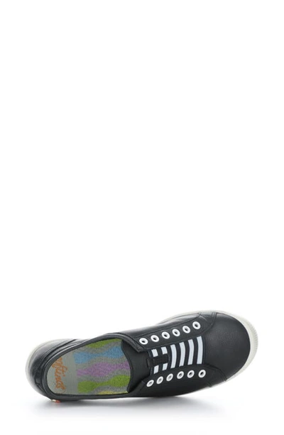 Softinos By Fly London Irit Low Top Sneaker In Black Smooth Leather
