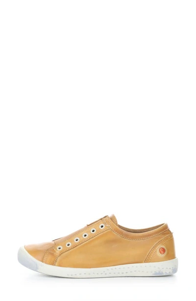 Shop Softinos By Fly London Irit Low Top Sneaker In Warm Orange Washed Leather