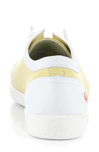 Shop Softinos By Fly London Isla Distressed Sneaker In 036 Light Yellow/ White