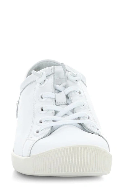Shop Softinos By Fly London Isla Distressed Sneaker In 028 White Smooth Leather
