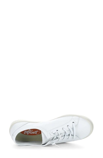 Shop Softinos By Fly London Isla Distressed Sneaker In 028 White Smooth Leather