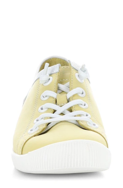 Shop Softinos By Fly London Isla Distressed Sneaker In 036 Light Yellow/ White