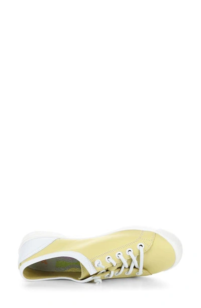 Shop Softinos By Fly London Isla Distressed Sneaker In 036 Light Yellow/ White