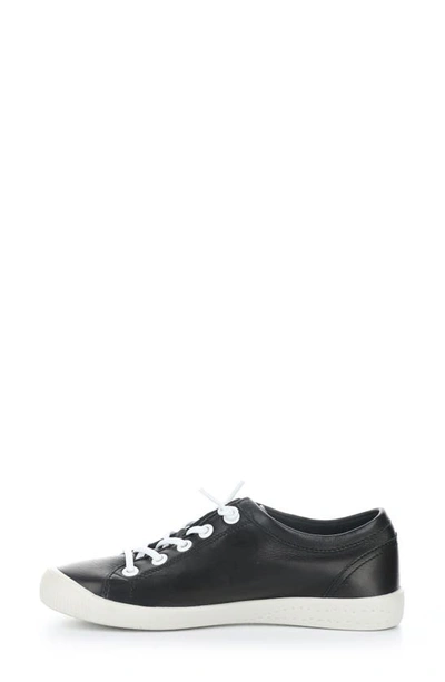 Shop Softinos By Fly London Isla Distressed Sneaker In 029 Black Smooth Leather