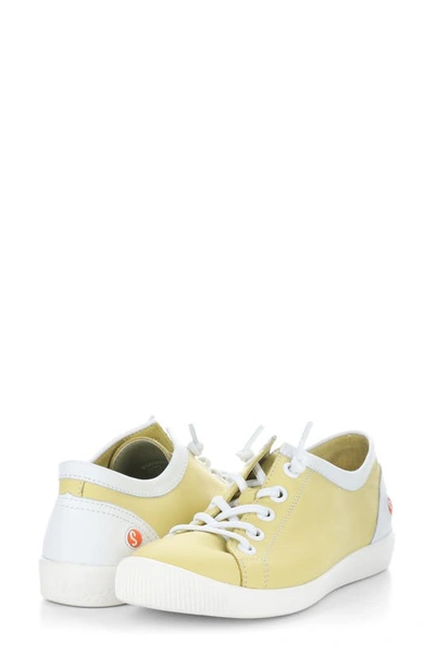 Shop Softinos By Fly London Isla Distressed Sneaker In 036 Light Yellow/ White